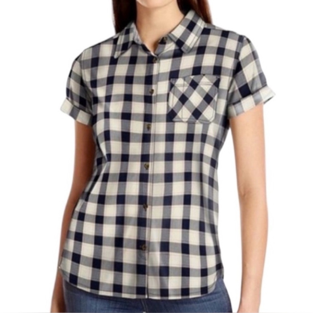 Carhartt Plaid Button Down Short Sleeved Shirt 100% Cotton Women’s S
